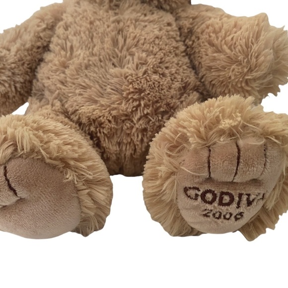 GUND Vintage Godiva 2008 Plush Bear w/ Red & White Stripe Cap Rare! - Picture 4 of 4